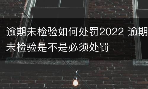 逾期未检验如何处罚2022 逾期未检验是不是必须处罚