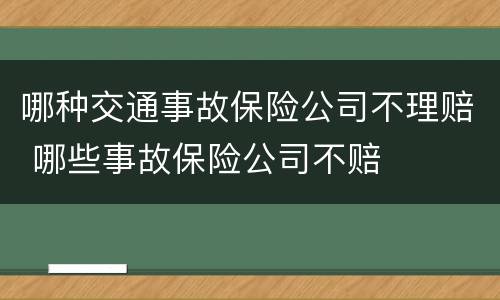 哪种交通事故保险公司不理赔 哪些事故保险公司不赔