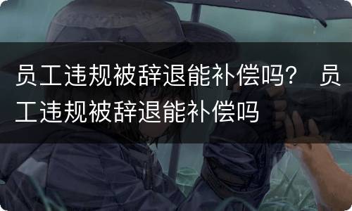 员工违规被辞退能补偿吗？ 员工违规被辞退能补偿吗