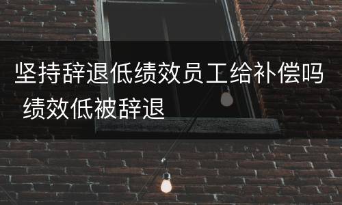 坚持辞退低绩效员工给补偿吗 绩效低被辞退