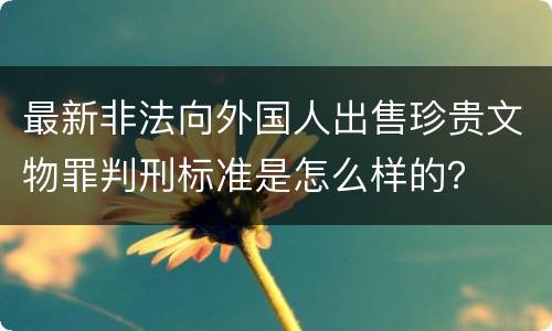 最新非法向外国人出售珍贵文物罪判刑标准是怎么样的？