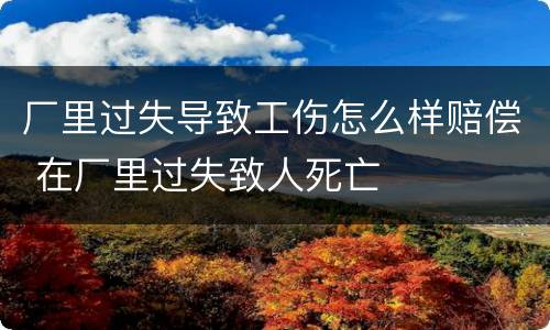 厂里过失导致工伤怎么样赔偿 在厂里过失致人死亡