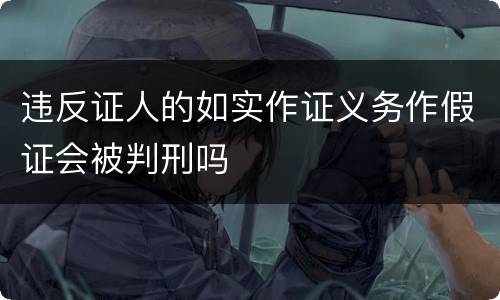 违反证人的如实作证义务作假证会被判刑吗