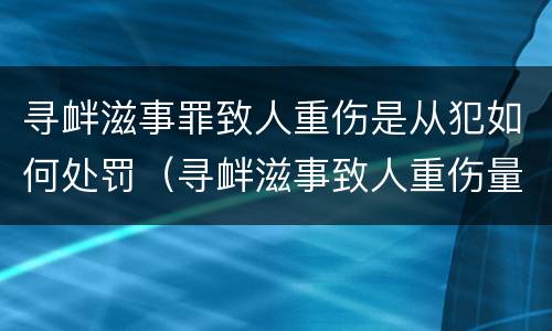 寻衅滋事罪致人重伤是从犯如何处罚（寻衅滋事致人重伤量刑）