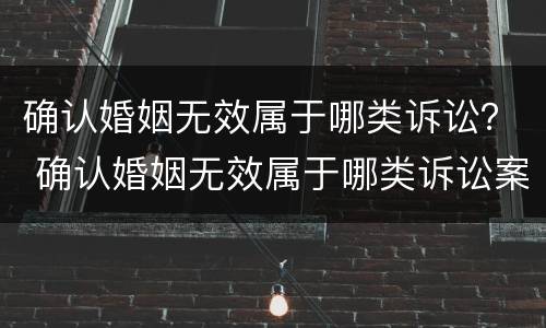 确认婚姻无效属于哪类诉讼？ 确认婚姻无效属于哪类诉讼案件