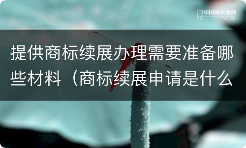 提供商标续展办理需要准备哪些材料（商标续展申请是什么意思）