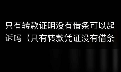 只有转款证明没有借条可以起诉吗（只有转款凭证没有借条怎么办）