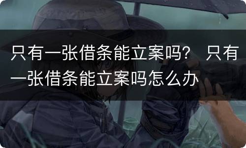 只有一张借条能立案吗？ 只有一张借条能立案吗怎么办