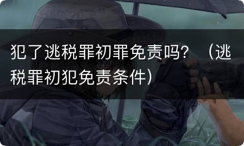 犯了逃税罪初罪免责吗？（逃税罪初犯免责条件）