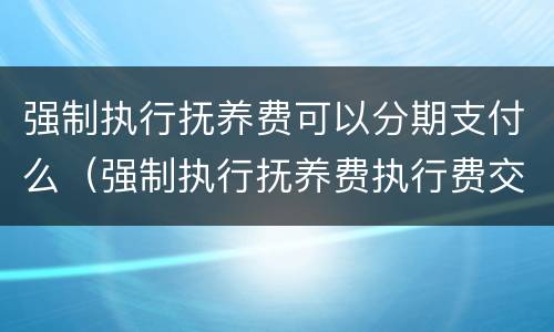 强制执行抚养费可以分期支付么（强制执行抚养费执行费交多少钱）