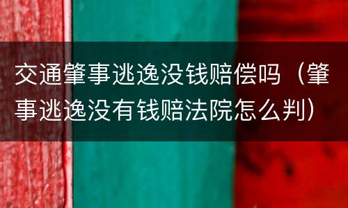 交通肇事逃逸没钱赔偿吗（肇事逃逸没有钱赔法院怎么判）