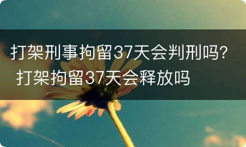 打架刑事拘留37天会判刑吗？ 打架拘留37天会释放吗