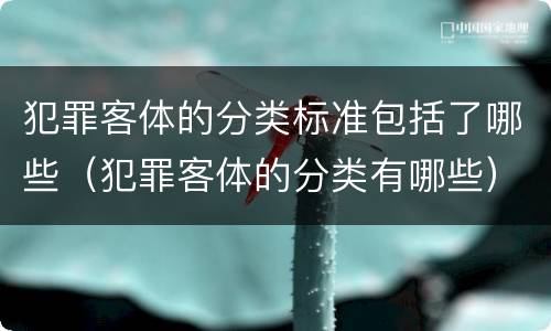 犯罪客体的分类标准包括了哪些（犯罪客体的分类有哪些）