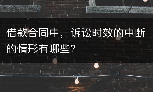 借款合同中，诉讼时效的中断的情形有哪些？