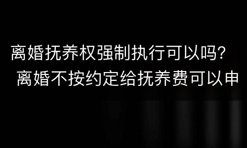 离婚抚养权强制执行可以吗？ 离婚不按约定给抚养费可以申请强制执行吗