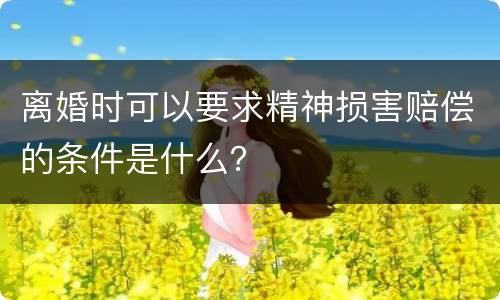 离婚时可以要求精神损害赔偿的条件是什么？