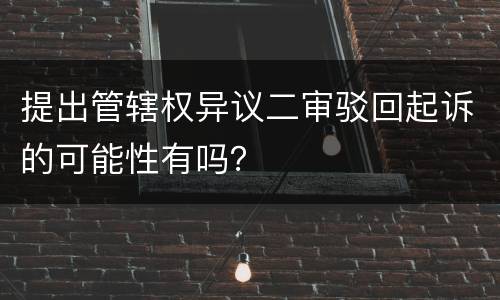 提出管辖权异议二审驳回起诉的可能性有吗？