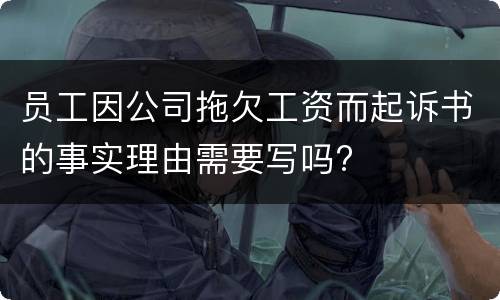 员工因公司拖欠工资而起诉书的事实理由需要写吗?