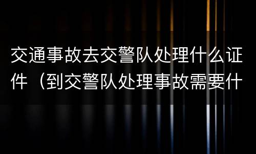 交通事故去交警队处理什么证件（到交警队处理事故需要什么证件）