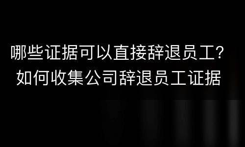 哪些证据可以直接辞退员工？ 如何收集公司辞退员工证据