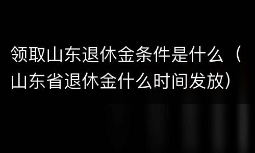 领取山东退休金条件是什么（山东省退休金什么时间发放）