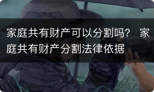 家庭共有财产可以分割吗？ 家庭共有财产分割法律依据