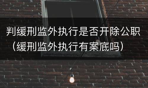 判缓刑监外执行是否开除公职（缓刑监外执行有案底吗）