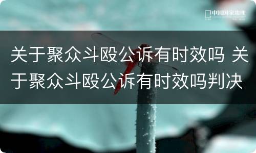 关于聚众斗殴公诉有时效吗 关于聚众斗殴公诉有时效吗判决