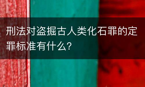 刑法对盗掘古人类化石罪的定罪标准有什么？