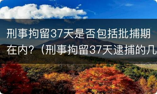 刑事拘留37天是否包括批捕期在内?（刑事拘留37天逮捕的几率）