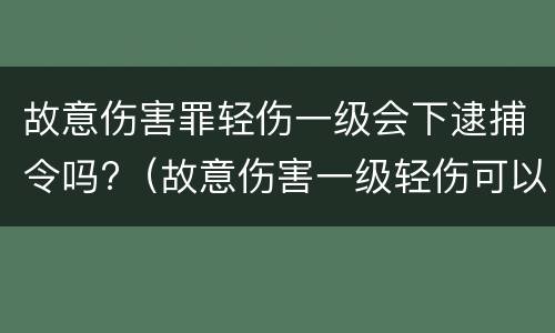 故意伤害罪轻伤一级会下逮捕令吗?（故意伤害一级轻伤可以取保吗）