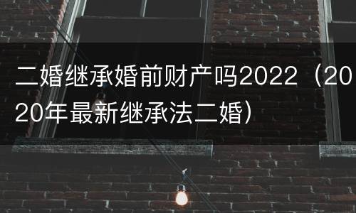 二婚继承婚前财产吗2022（2020年最新继承法二婚）