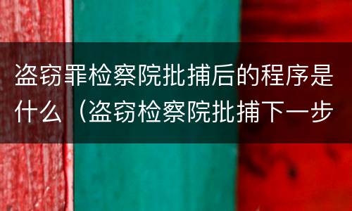 盗窃罪检察院批捕后的程序是什么（盗窃检察院批捕下一步是什么）