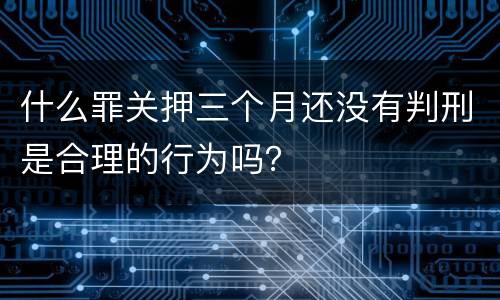 什么罪关押三个月还没有判刑是合理的行为吗？