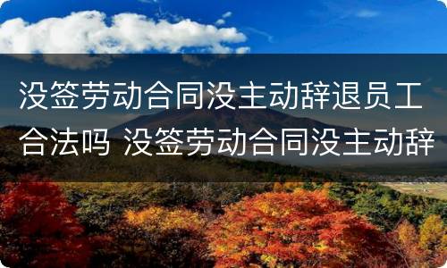 没签劳动合同没主动辞退员工合法吗 没签劳动合同没主动辞退员工合法吗