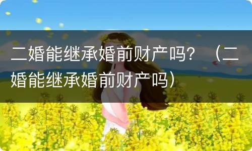 二婚能继承婚前财产吗？（二婚能继承婚前财产吗）