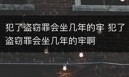 犯了盗窃罪会坐几年的牢 犯了盗窃罪会坐几年的牢啊