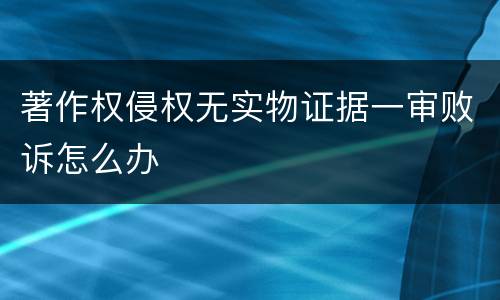 著作权侵权无实物证据一审败诉怎么办