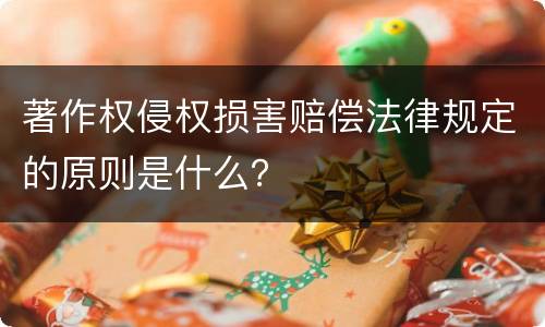 著作权侵权损害赔偿法律规定的原则是什么？