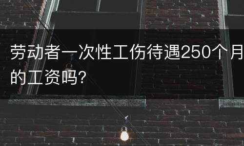 劳动者一次性工伤待遇250个月的工资吗？