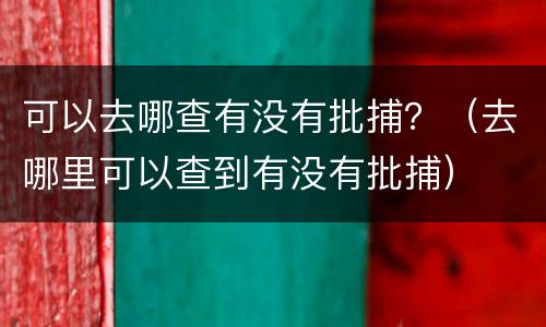 可以去哪查有没有批捕？（去哪里可以查到有没有批捕）