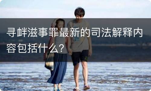 寻衅滋事罪最新的司法解释内容包括什么？