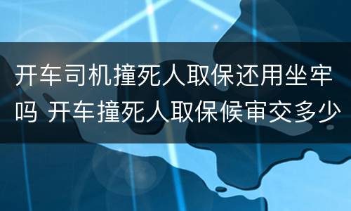 开车司机撞死人取保还用坐牢吗 开车撞死人取保候审交多少钱