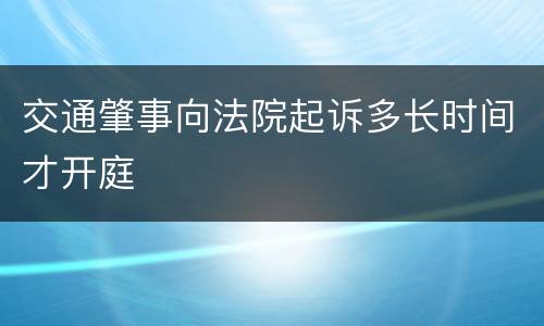 交通肇事向法院起诉多长时间才开庭