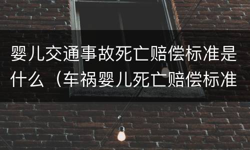 婴儿交通事故死亡赔偿标准是什么（车祸婴儿死亡赔偿标准）