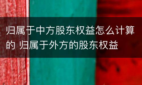 归属于中方股东权益怎么计算的 归属于外方的股东权益