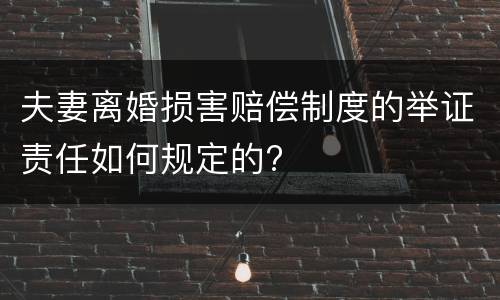 夫妻离婚损害赔偿制度的举证责任如何规定的?