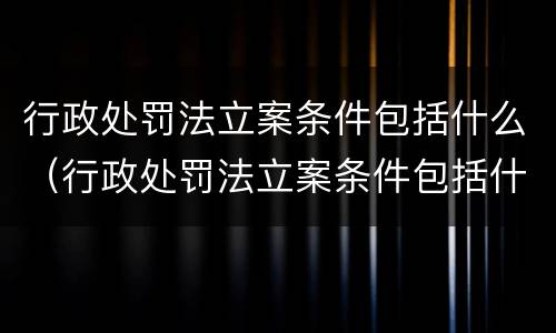 行政处罚法立案条件包括什么（行政处罚法立案条件包括什么和什么）