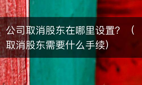 公司取消股东在哪里设置？（取消股东需要什么手续）