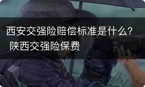 西安交强险赔偿标准是什么？ 陕西交强险保费